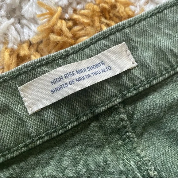 UNIVERSAL THREAD Green Denim High Rise Midi Short Size 4 - Picture 4 of 4